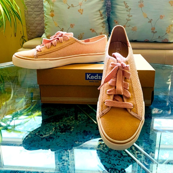 ✨Keds✨ Double Up Suede & Sparkle Blush Sneakers - Picture 6 of 15